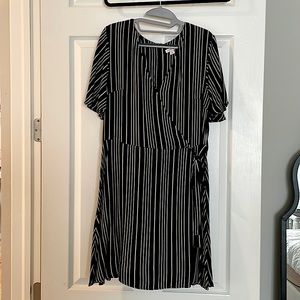 Black and white striped dress